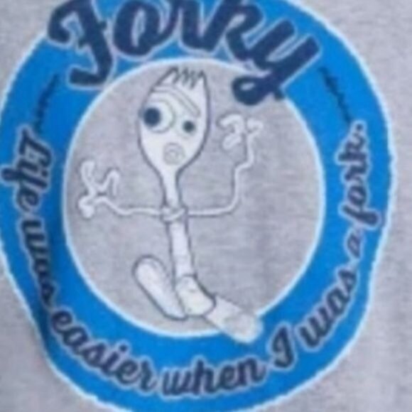 DISNEY TOY STORY 4 Mens SZ‎ S T-Shirt Graphic Gray 4 Forky Short Sleeves - Picture 2 of 4